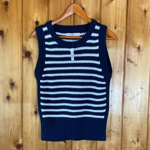 NWT S Loft Striped Sweater Vest